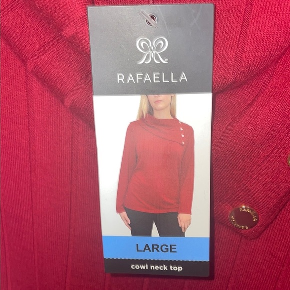 Rafaella Red Ribbed Long Sleeve Blouse - Picture 3 of 6